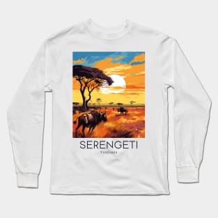 A Pop Art Travel Print of the Serengeti National Park - Tanzania Long Sleeve T-Shirt